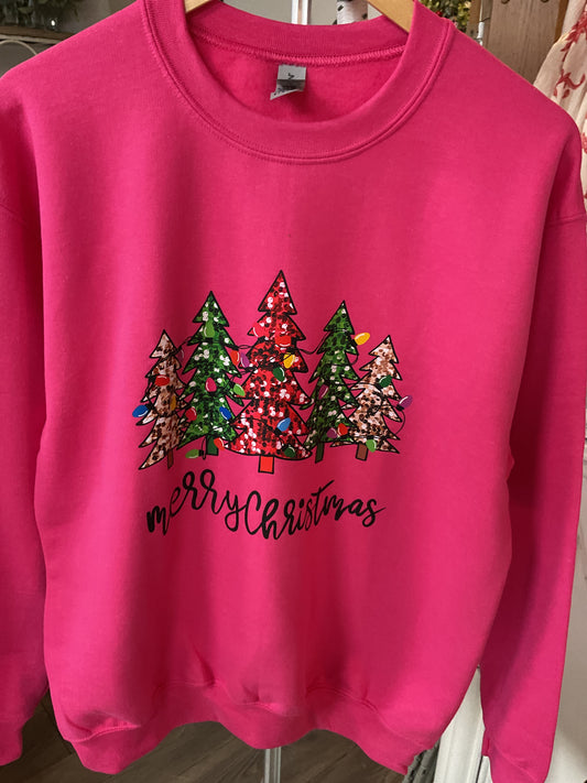 Bright pink Christmas sweatshirt