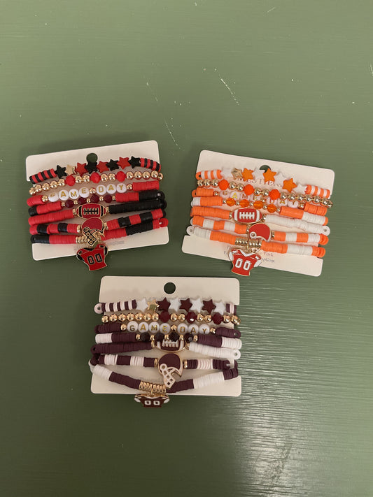 Football Charm "Gameday" Bracelet Stack