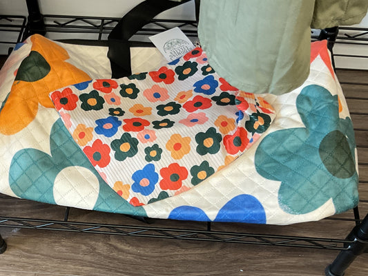 LARGE FLOWERED TOTE BAG