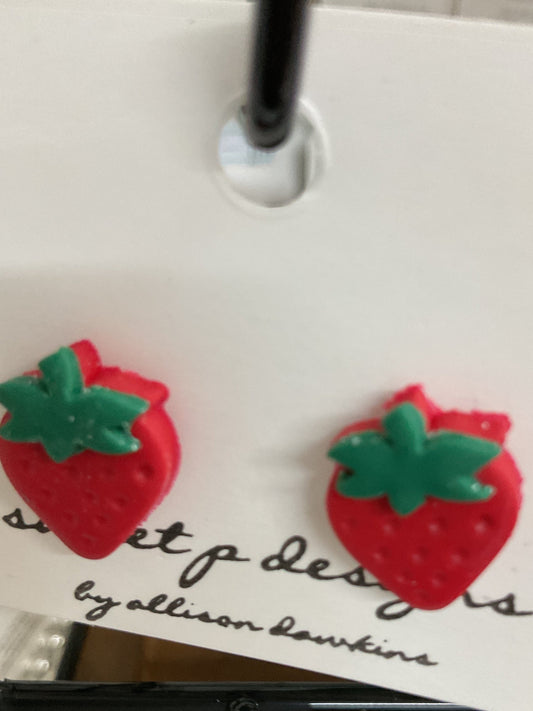 Sweet P Designs strawberry studs