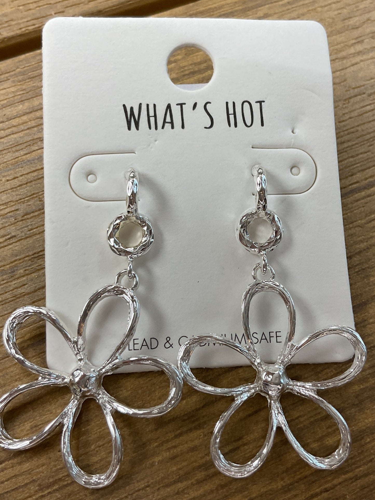 Silver flower earrings