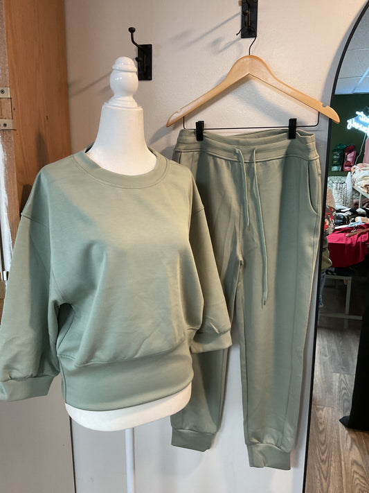 SS cropped sweatshirt sage Yelete