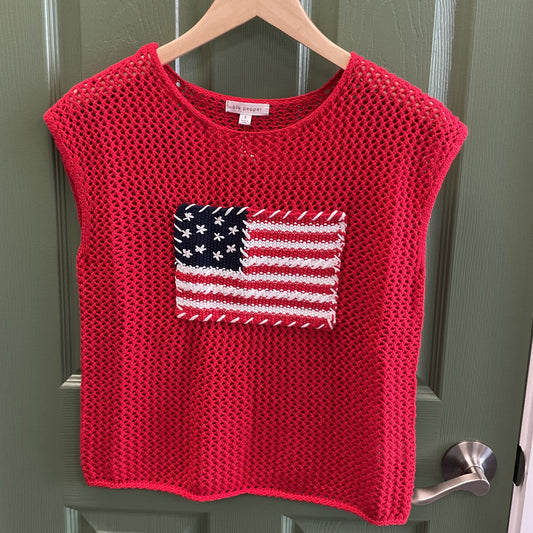 USA crochet sweater vest