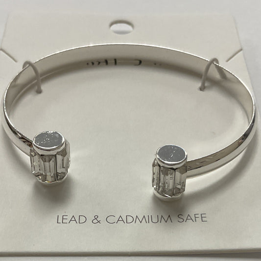 Silver cough with clear crystal bracelet