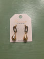 Silver and gold teardrop dangle earrings