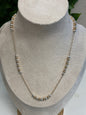 Two tone beaded necklace with studs