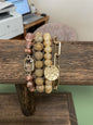 Multi-Stone Crystal Beaded Stretch Bracelet Set