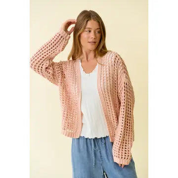 OPEN PINK CARDIGAN