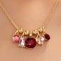 MULTI COLOR RUBY CHARM NECKLACE