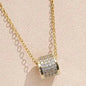 GOLD CHAIN W SMALL CRYSTAL CIRCLE